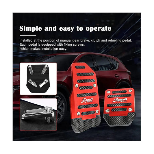Non-Slip Aluminum Alloy Pedal Cover Set | Universal Automatic (2 pedals) or Manual (3 pedals)