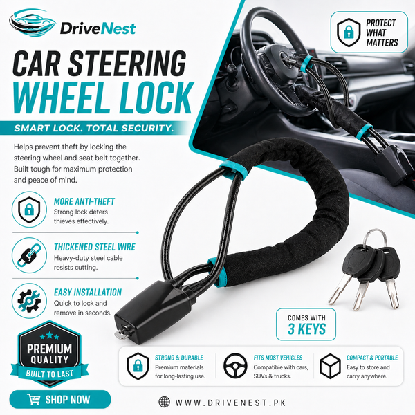 Universal Seat Belt Steering Wheel Lock – High Quality