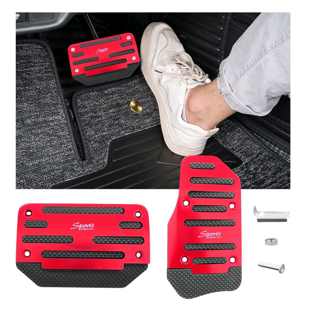 Non-Slip Aluminum Alloy Pedal Cover Set | Universal Automatic (2 pedals) or Manual (3 pedals)