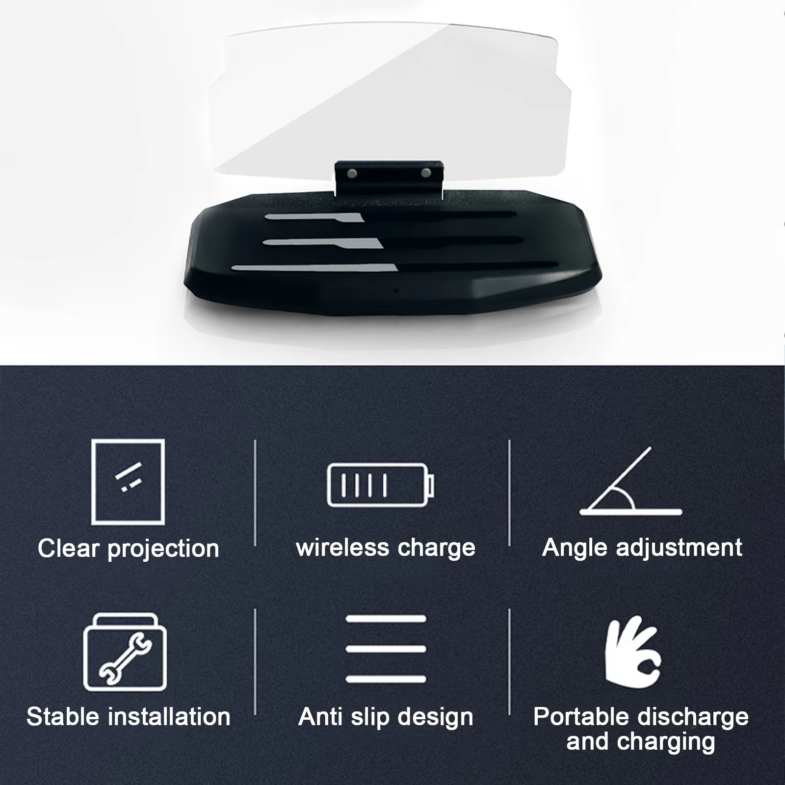 Car HUD Head Up Display & Wireless Charger