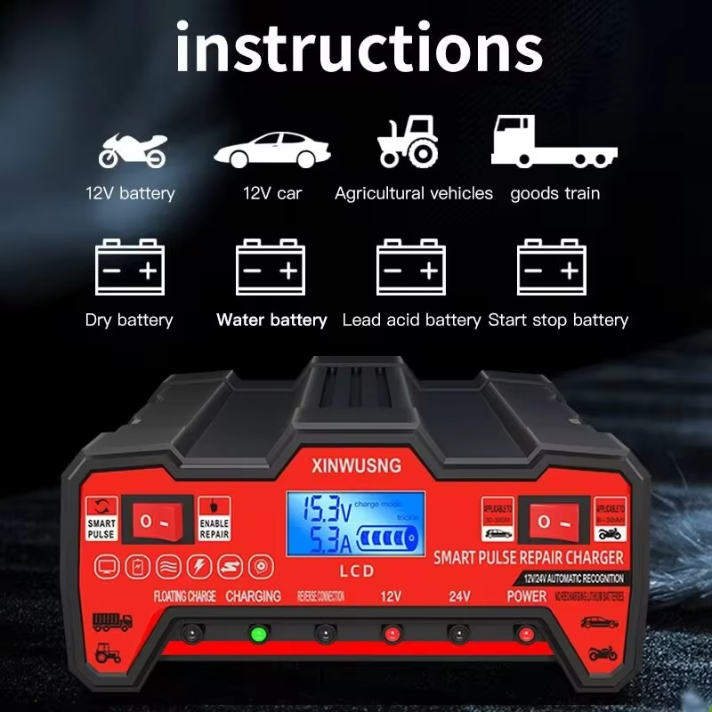 12V/24V High‑Power Start‑Stop Charger | 1 MONTH WARRENTY