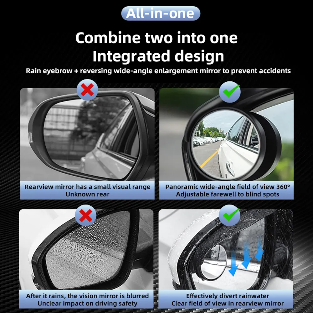 Carbon Fiber Car Mirror Blind Spot & Rain Visor Accessories - view 5